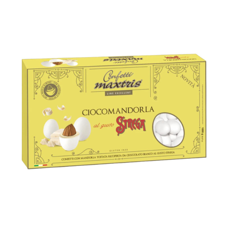 Confetti Maxtris - Con Mandorla - Liquore Strega - Colore Bianco - 1 Kg