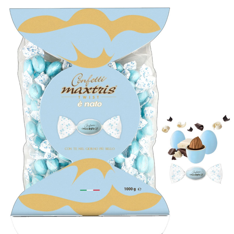 Confetti Maxtris - Twist - Celeste - E' Nato - Incartati 1 Kg