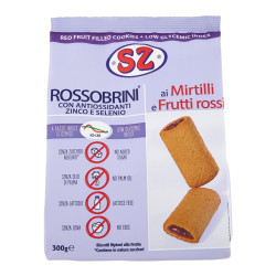 Biscotti Rossobrini - Senza Zucchero - 250 g - Ai Mirtilli e Frutti Rossi