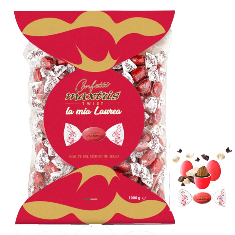 Confetti Maxtris - Twist - Rosso - Laurea - Incartati 1 Kg