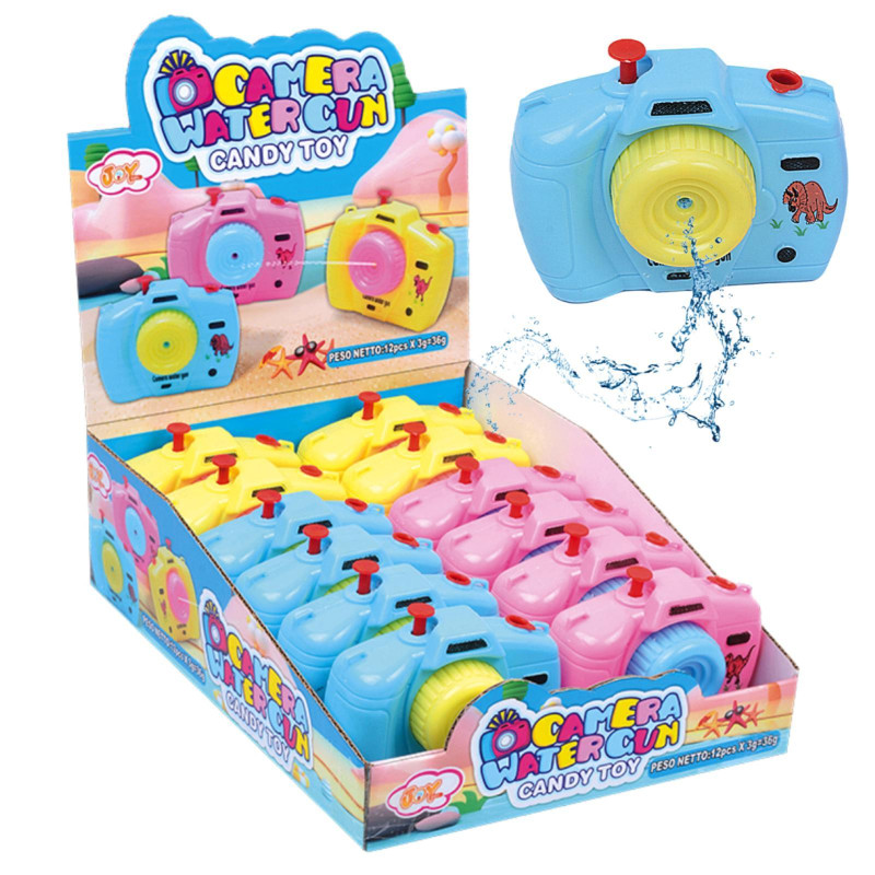 Photo Camera Water Gun - Fotocamera Candy Toys - Con Caramelle - Joy Gum - Espositore da 12 pz