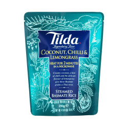 Riso Tilda - Preparato Precotto Cocco, Chilli e Lemongrass - Busta da 250 g