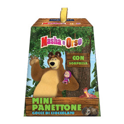 Mini Panettone con Gocce di Cioccolato Masha e Orso - Ore Liete Perugia - Astuccio da 100 g