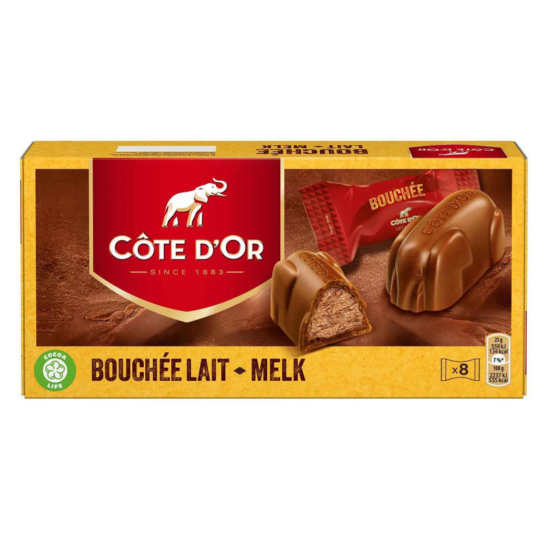 Praline Soft Cioccolato al Latte - Cote D'Or - Bouchee al Latte - 8 x 25g