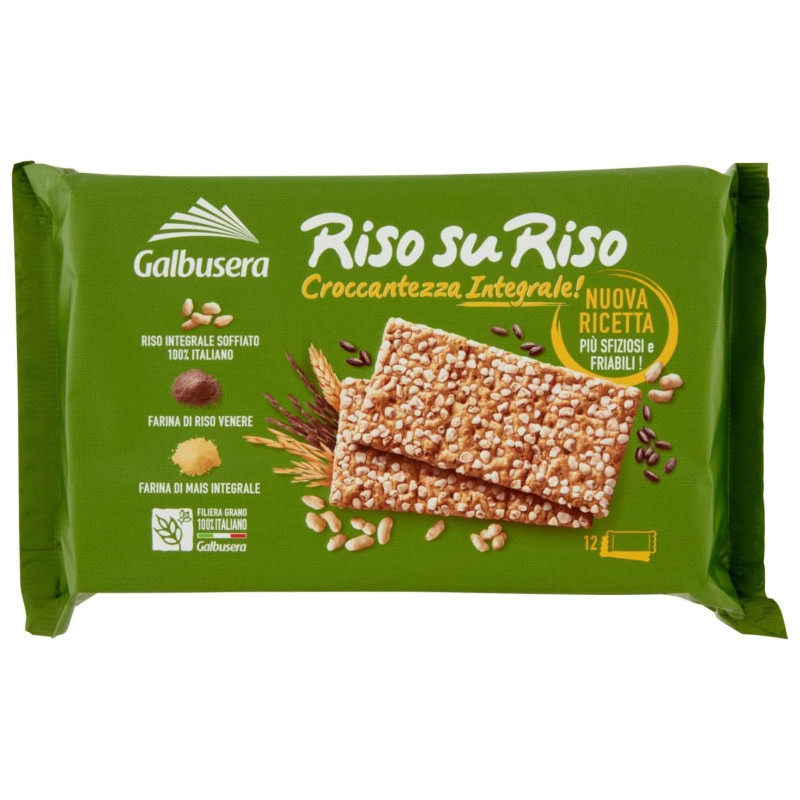 Crackers Integrale Riso su Riso - Galbusera Leggeri e Croccanti - 380 g