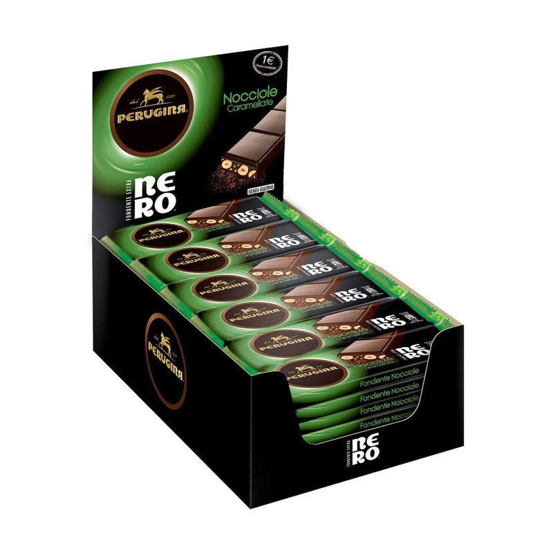 Barrette Cioccolato Fondente - Perugina Nero - Nocciole Caramellate - 36 x 35 g