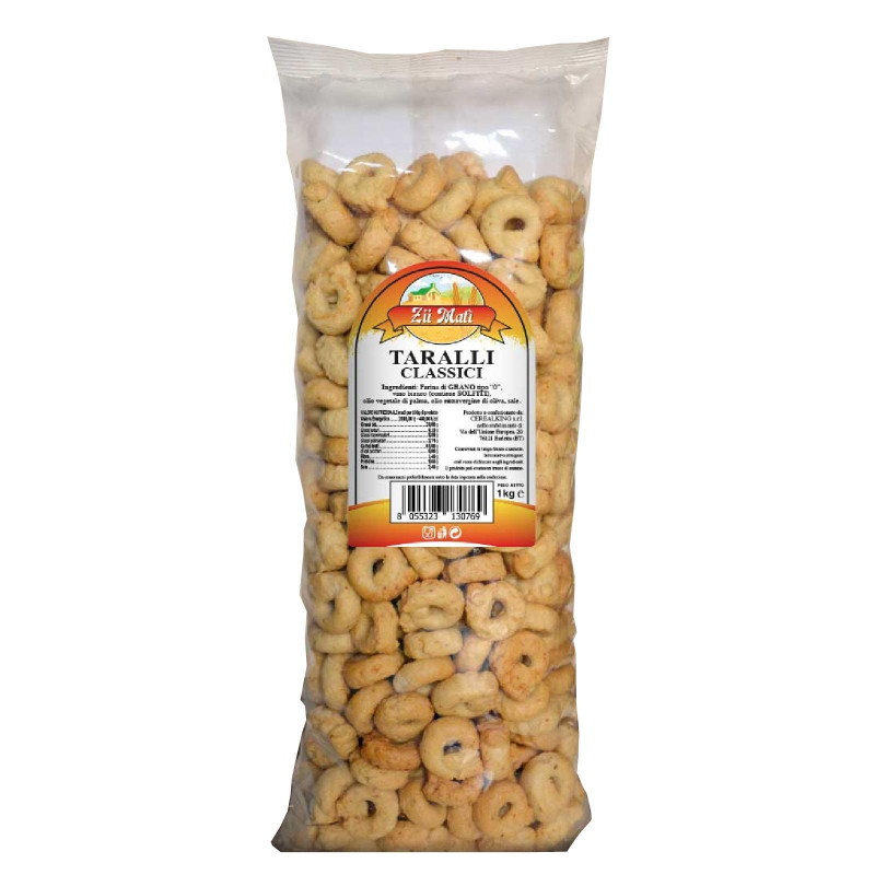 Taralli Pugliesi - Zii Matì - Tarallini - Classici - Busta da 1 Kg