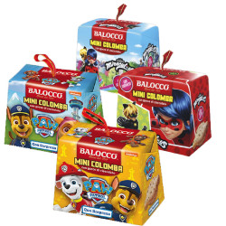 Mini Colomba Colombina Gocce Cioccolato - Balocco -100 g - PawPatrol/Miraculous - 16 Pezzi