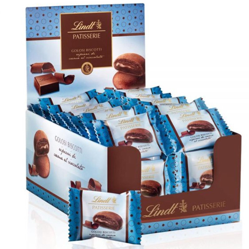 Biscotti Lindt - Patisserie - Biscotti Cacao Ripieni Crema Cioccolato Expo da 59 pz da 17 gr