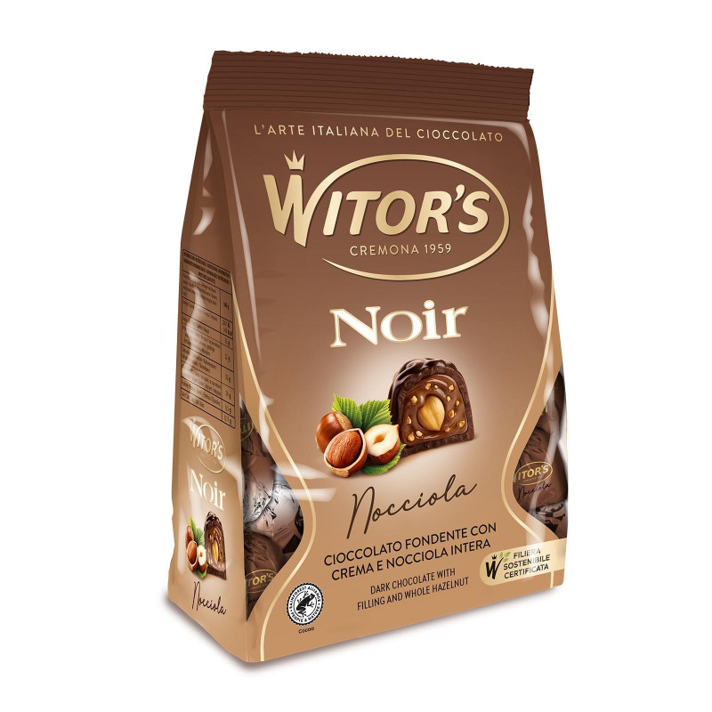 Praline Witor's - Noir Nocciola - Cioccolato Fondente - Busta da 200 g