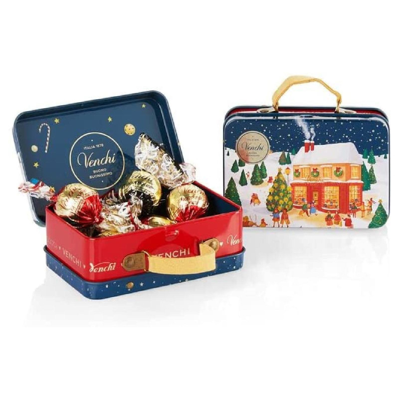 Cioccolatini Venchi - Confezione Regalo - Valigetta Blu Natale - 60 g