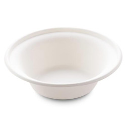 Piatto Fondo Compostabile Bagasse - Colore Bianco - Piatti Fondi - 18 cm - 25 Pezzi