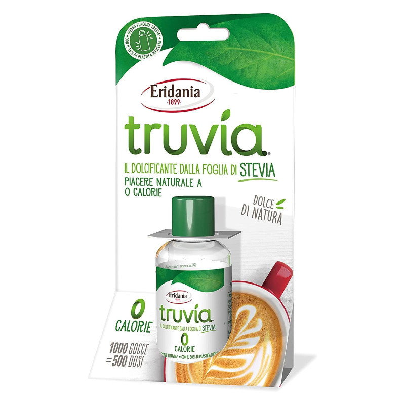 Dolcificante Liquido Truvia - Eridania - Foglia di Stevia - Bottiglietta da 60 ml