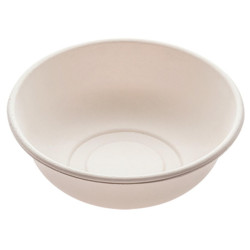 Bowl Fondo Compostabile Bagasse - Colore Bianco - Ciotola 18,3 cm -...