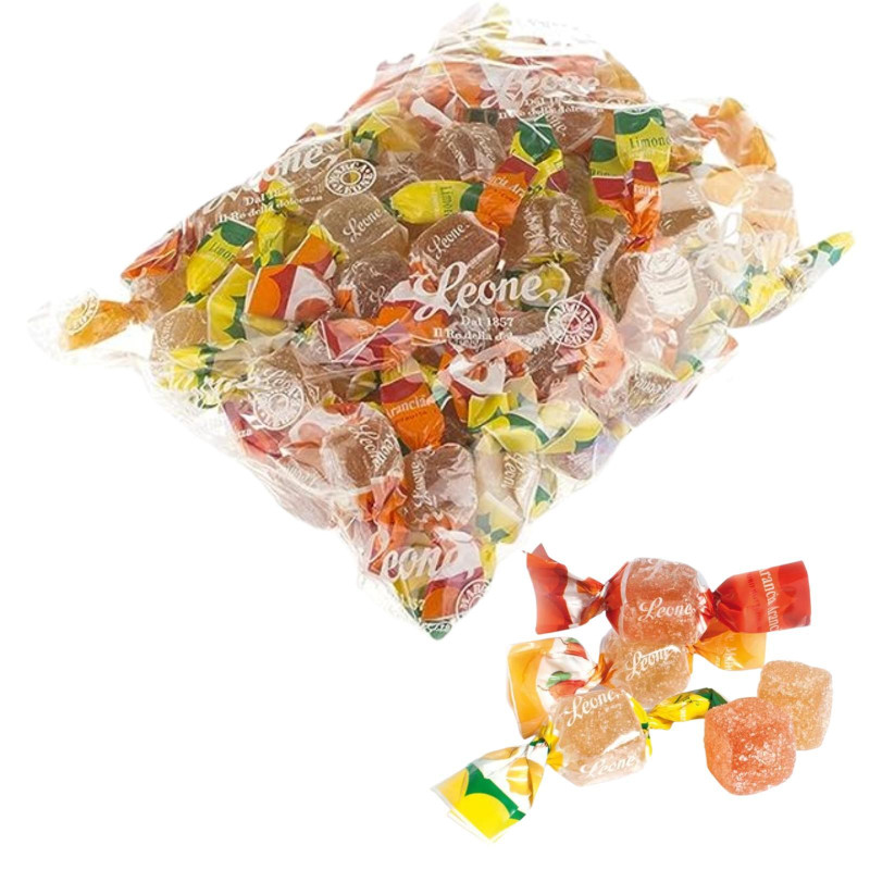 Caramelle Morbide - Pastiglie Leone - Gelatine - Agrumi - Busta da 500 g