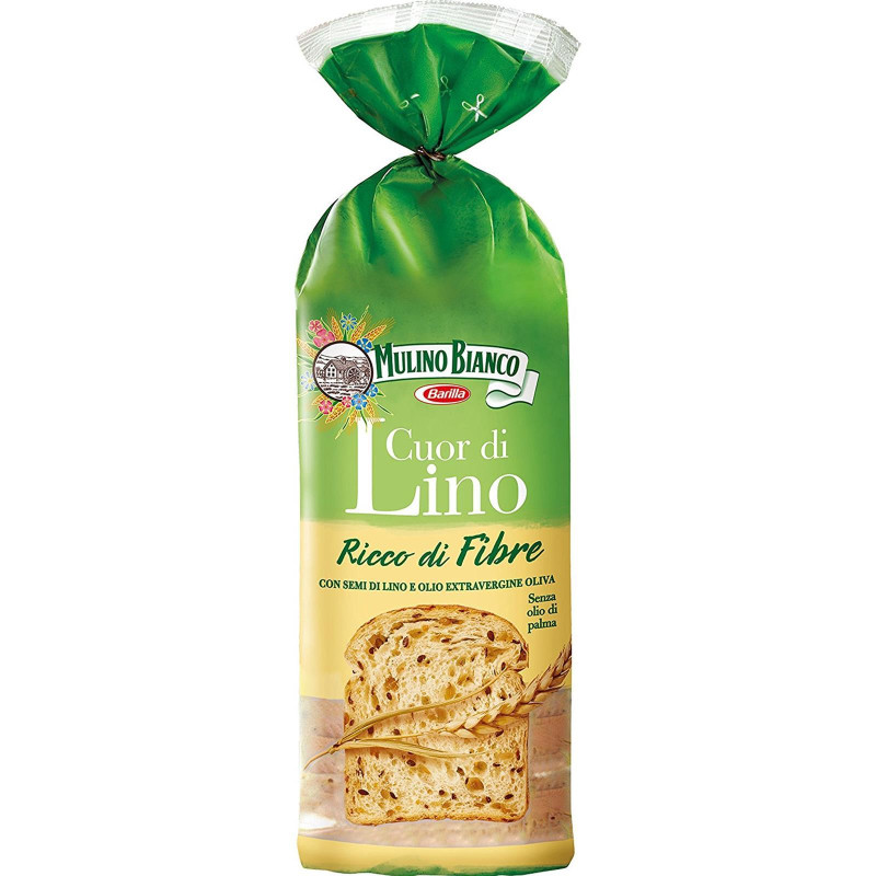 Pan Bauletto - Cuor di Lino - Ricco di Fibre - Mulino Bianco 400 Gr