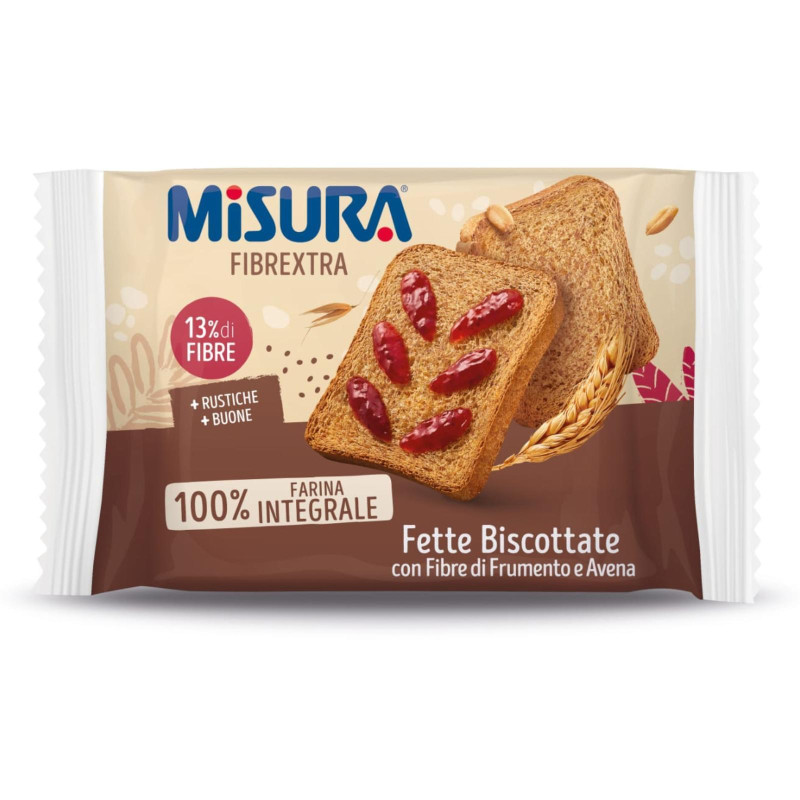 Fette Biscottate - Bifetta - Misura - Fibre Extra - 100 Pezzi da 17,8 g