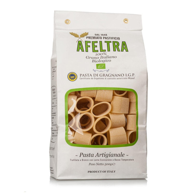 Pasta di Gragnano I.G.P. - Afeltra - Mezzo Pacchero - 500 gr - 100% Grano Italiano BIO