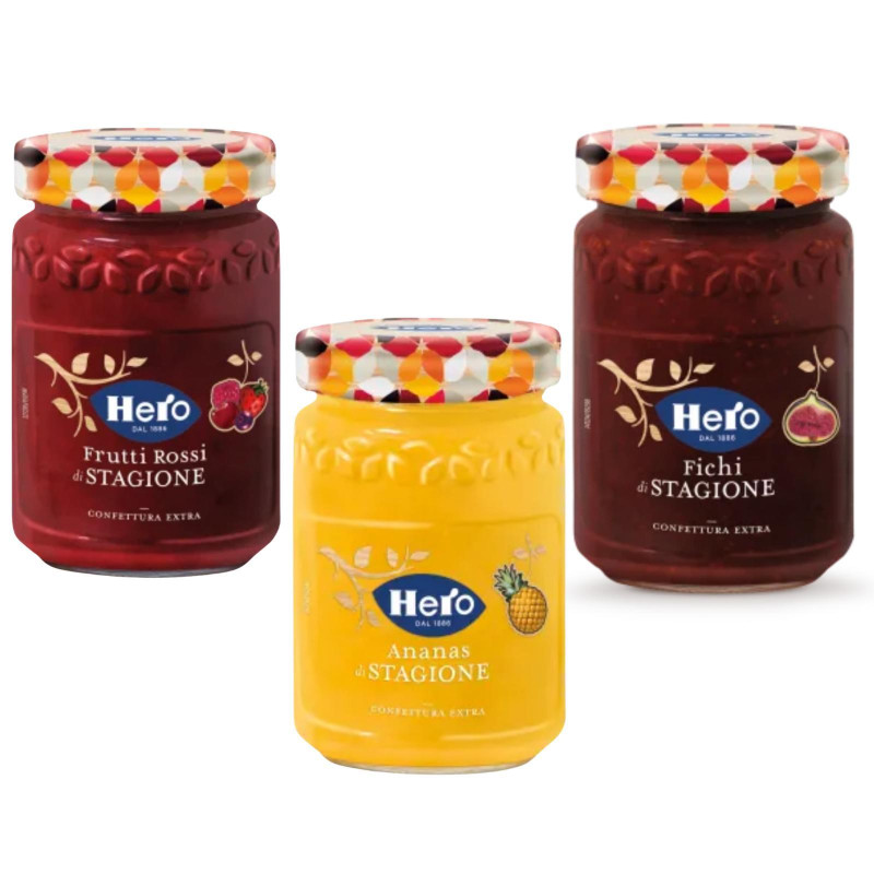 Confetture Hero - Confettura di Stagione - Frutti Rossi, Ananas & Fichi da 350 g