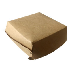 Burger Box in Carta Kraft - Colore Avana - 9,7x9,7x6,5 cm - 100 Pezzi