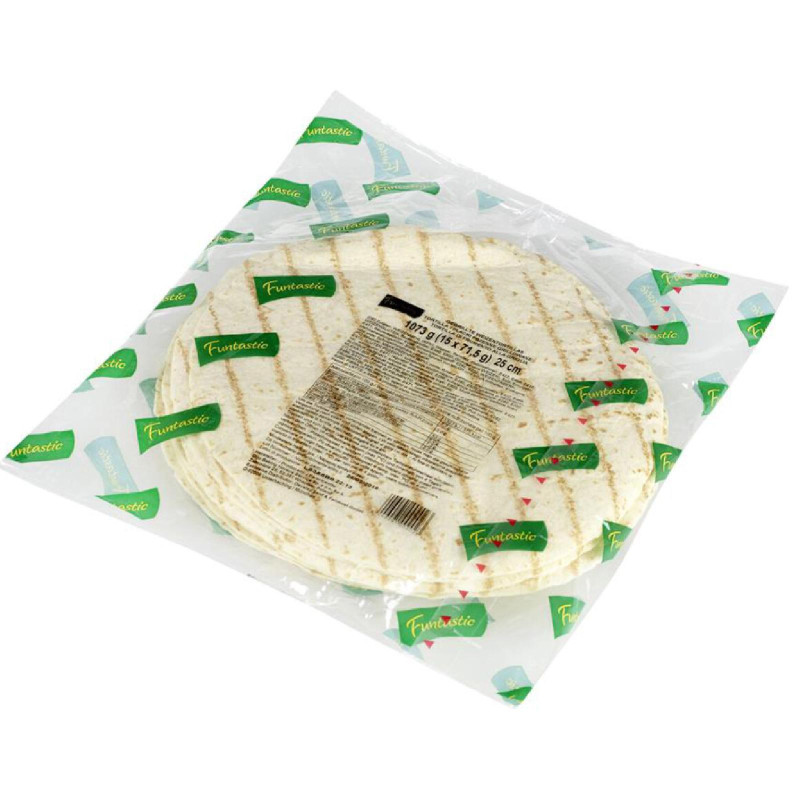 Tortilla di Frumento - Funtastic - Diametro 25 cm - 15 Pezzi - 1073 g