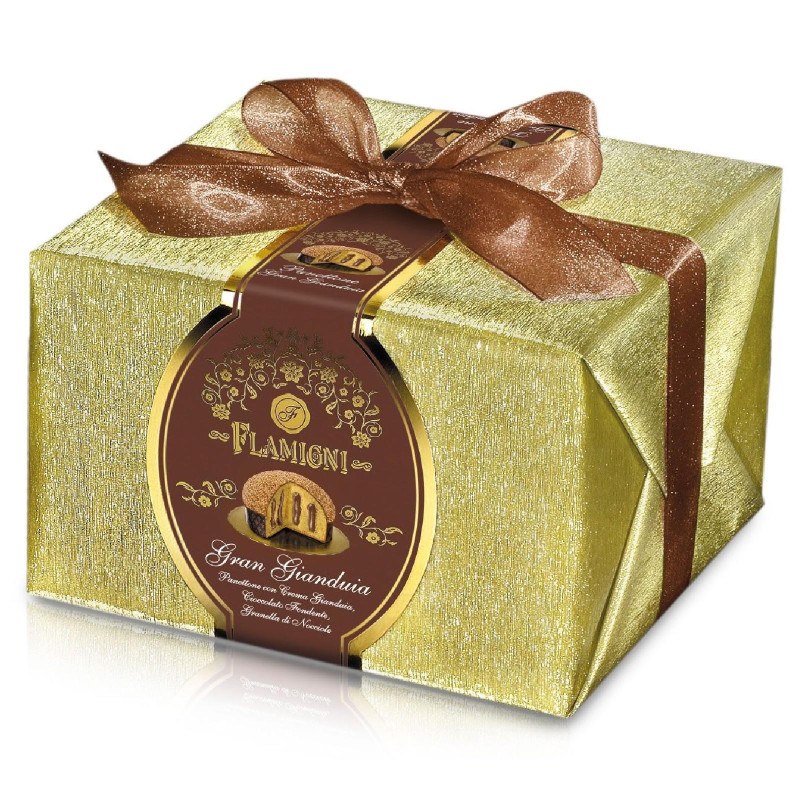 Panettone Flamigni - Panettone Gran Gianduia - Crema Gianduja - Linea Oro - 1 Kg