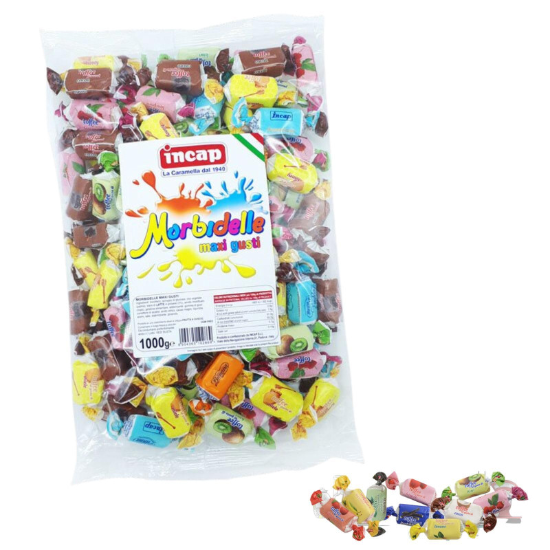 Caramelle Toffe - Incap - Morbidelle Maxi Gusti - Assortite ai Gusti Frutta - Busta da 1 Kg