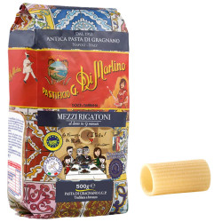 Pasta Di Martino - Pasta Corta - Mezzi Rigatoni N° 122 - D & G - Pacco da 500 g