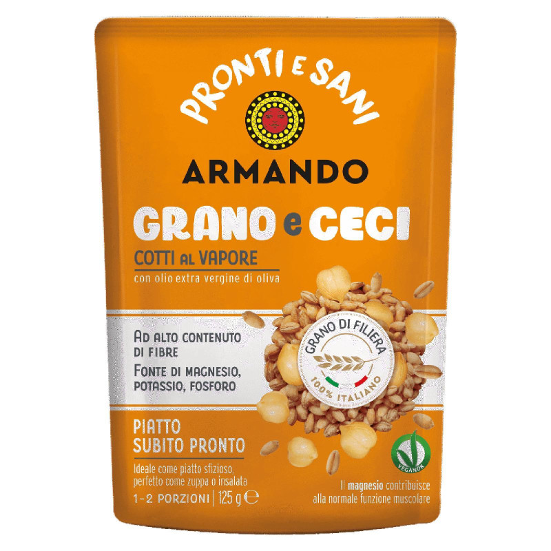 Grano e Ceci - Pronti e Sani di Armando - Cotto al Vapore - Busta da 125 g