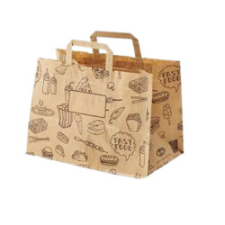 Shopper in Carta Kraft - Colore Avana - 32x21x27 cm - 50 Pezzi