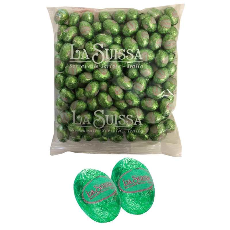 Cioccolatini La Suissa - Ovetti al Pistacchio Cioccolato Fondente - Busta da 1 Kg