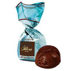 Praline Cioccolato Fondente Oliva - Cuneese all' Amaretto - Busta...