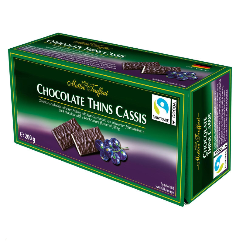 Cioccolata Fondente - Maitre Truffout - Ripieno Crema di Ribes Nero - 200 gr