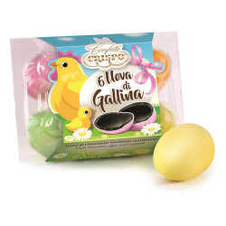 Ovetti Cioccolato Fondente Confettati - 6 Uova di Gallina Crispo