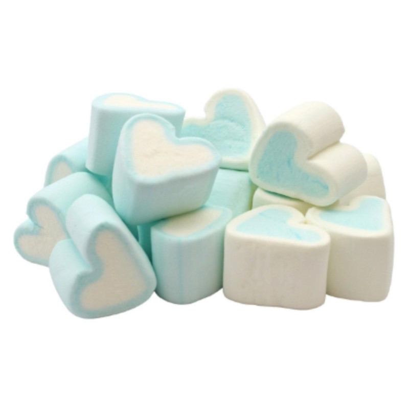 Marshmallow Bulgari - Cuori Mix - Bianchi e Azzurri - 1 kg