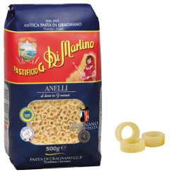 Pasta Di Martino - Pasta Corta - Anelli N° 166 - Pacco da 500 g