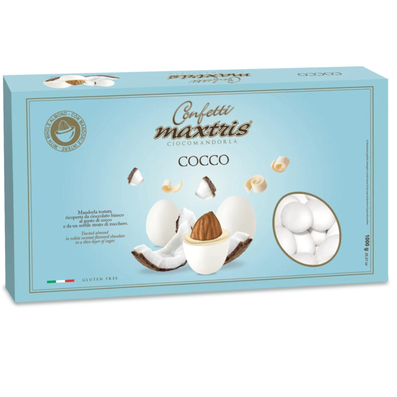 Confetti Maxtris - Gusto Cocco - Colore Bianco - 1 Kg