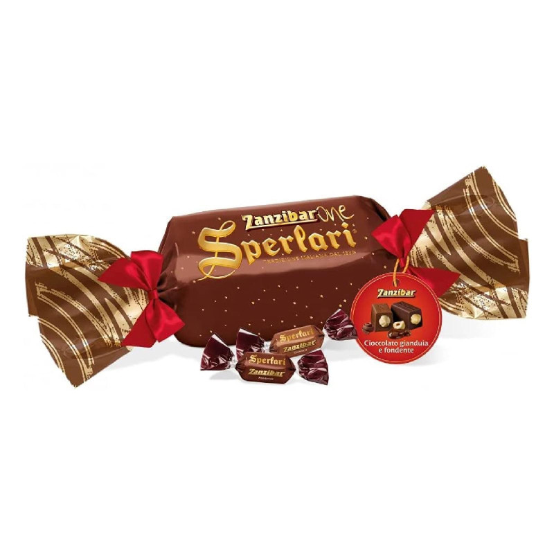 Torroncini Sperlari - Zanzibar - Zanzibarone - Torroncini Assortiti Gianduia e Fondente - 350 g