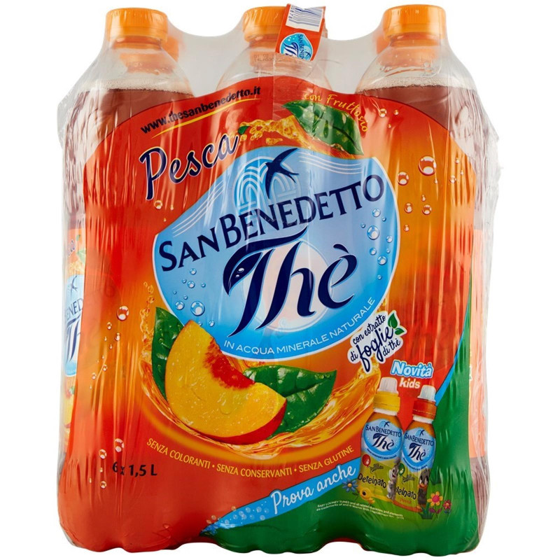 Bottiglia San Benedetto The Pesca - Te' freddo alla Pesca - 6 Bottiglie da 1500 ml