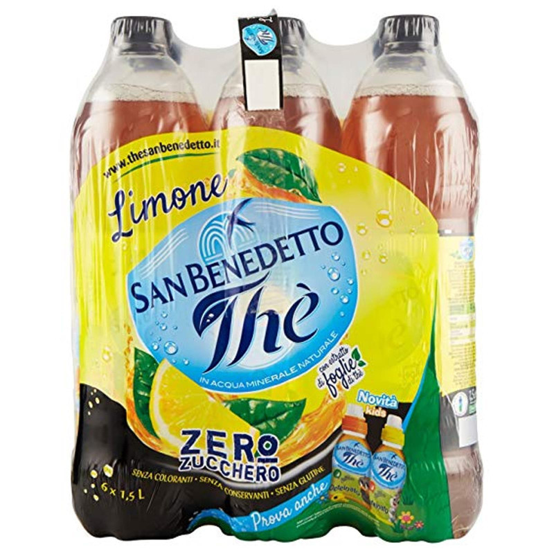 Bottiglia San Benedetto The Limone Zero - Te' freddo - 6 Bottiglie 1,5 Litri