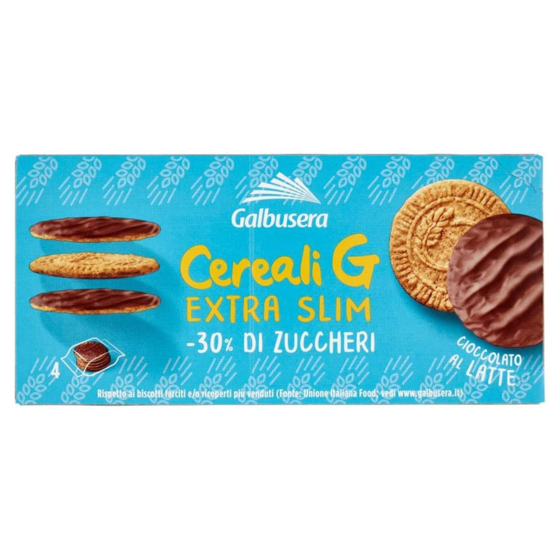 Biscotti Galbusera - Cereali G - Extra Slim al Latte -30% Zuccheri - 120 g