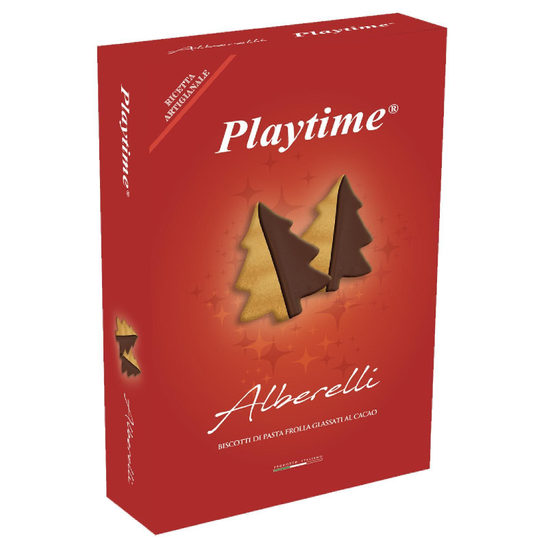 Biscotti PlayTime - Alberelli Glassati al Cacao - Box da 150 g 