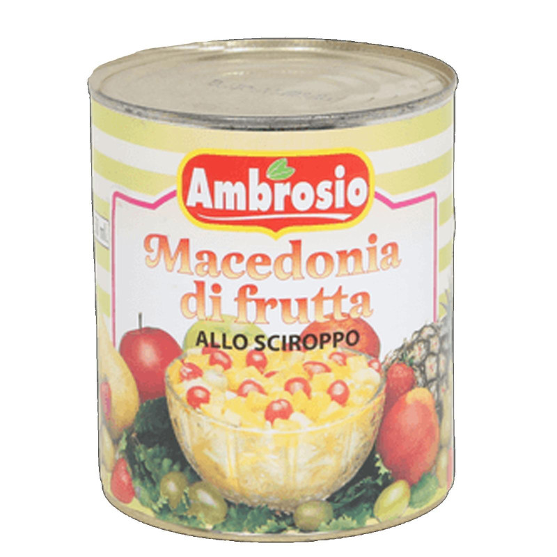 Frutta Ambrosio - Macedonia di Frutta allo Sciroppo - Barattolo da 820 gr