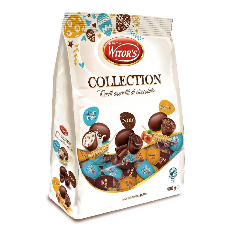 Ovetti Cioccolato Assortiti - Witor's - Bianco Cuore Noir e Golden - Busta 400 g