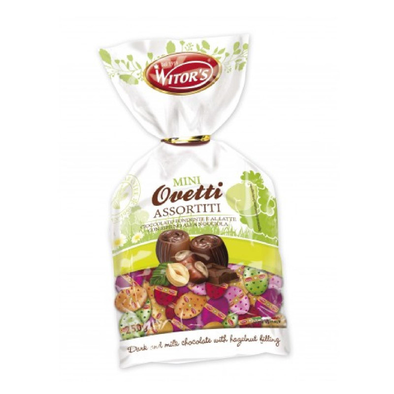 Mini Ovetti Cioccolato Latte e Fondente - Witor's - Con Ripieno Nocciola - Busta 250 g