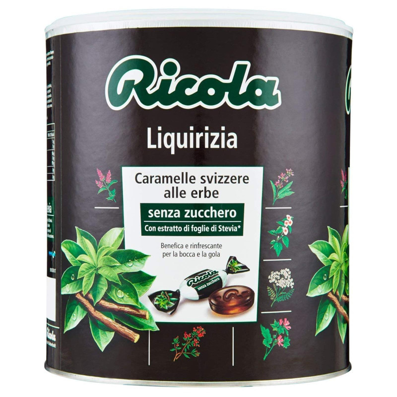 Caramelle Svizzere alle Erbe - Ricola - Liquirizia - 1 Kg - Senza Zucchero