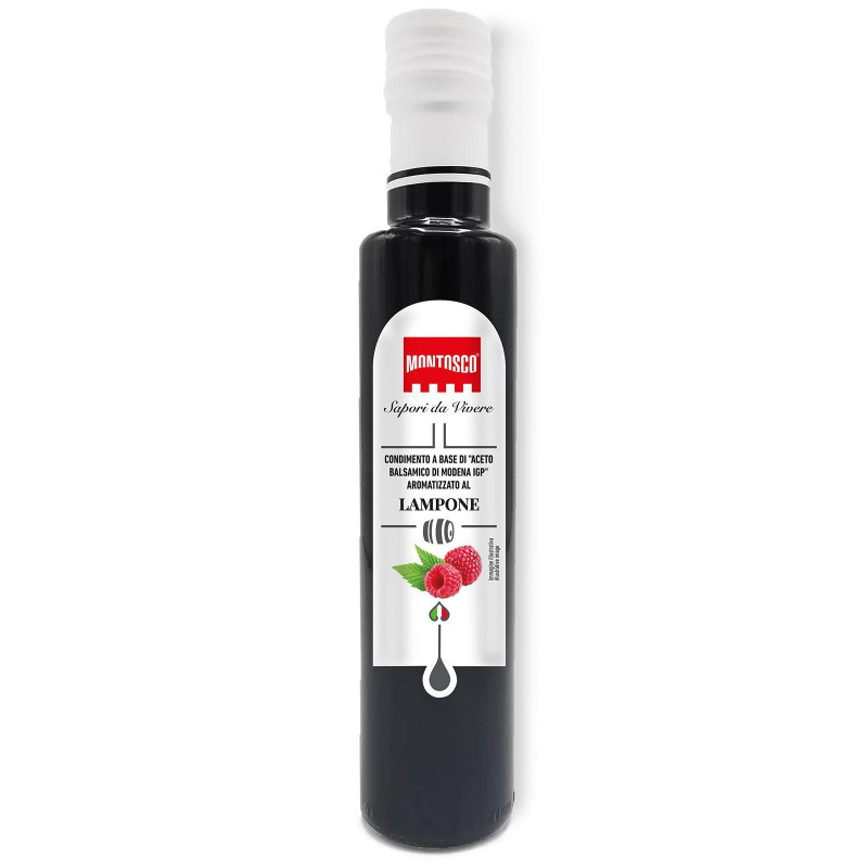 Aceto Balsamico Aromatizzato al Lampone - Montosco - Bottiglia Vetro da 250 ml