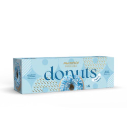 Donuts Maxtris - Patisserie - Gusto Vaniglia - Celeste - Confezione da 6 pz - 210 g