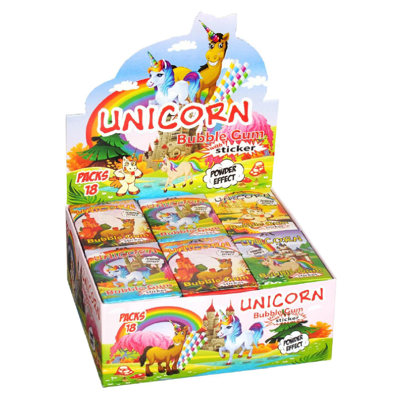 Gomme da Masticare a Bastoncino - Joygum - Unicorn - Gusto Frutta - 18 pezzi da 35 g 