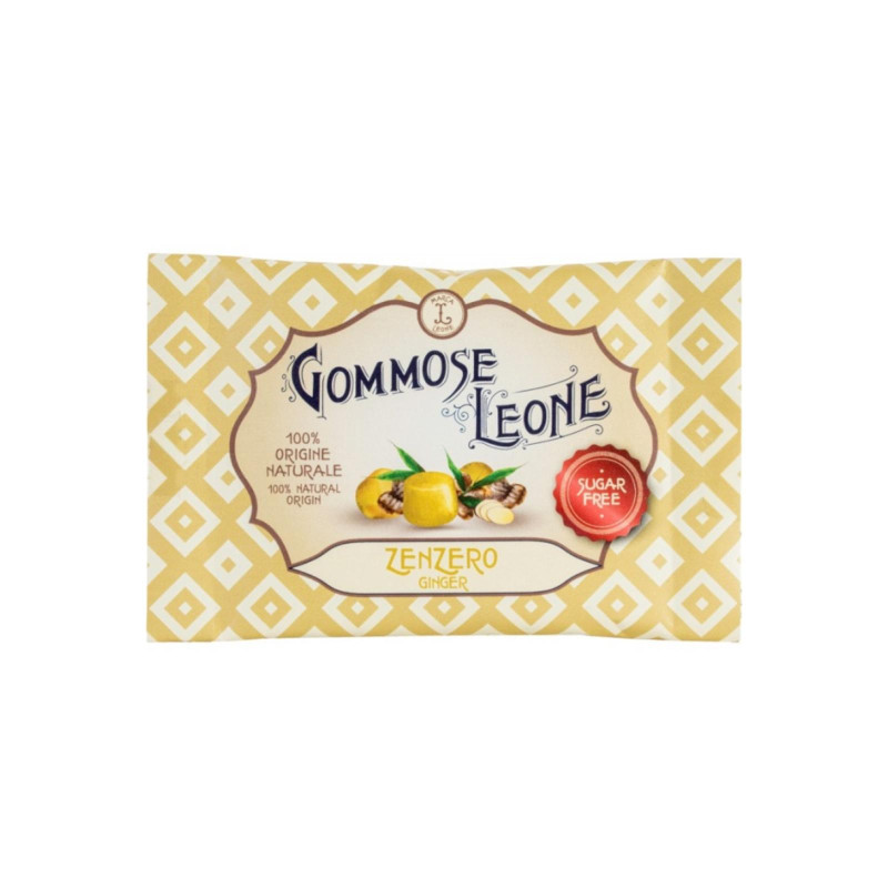 Caramelle Gommose - Pastiglie Leone - Sacchetto - Gusto Zenzero - Senza Zucchero - 3 x 35 g